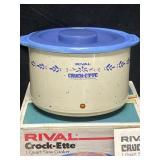 NOS RIVAL CROCK-ETTE STONEWARE SLOW COOKER 1 QT.