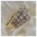 SZ. 4.5, 14K YELLOW GOLD 1.5 CTW DIAMOND RING