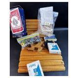 Lot of New Playing Cards w/ Wood Domino Trays
