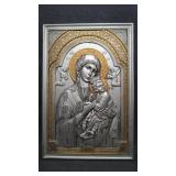Our Lady Of Perpetual Help Icon Pewter Style