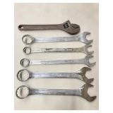 LARGE WRENCHES & CRESCENT WRENCH 2 WRENCHES