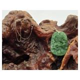 Sterling Necklace with Green Dragon Pendant