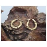 18K Hollow Gold Earrings 1.9g