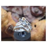14K White Gold Multi Stone Ring 5.3g