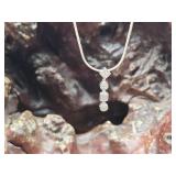 14k White Gold & Diamond Necklace 4.9g