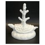 Vintage Fenton Milk Glass Turtle Ring Holder