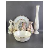 Lot Of Porcelain , Floral Bud Vases , Lenox +
