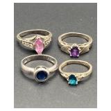 FOUR 925 SILVER RINGS