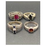 FOUR 925 SILVER RINGS