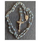 Sterling Silver & Blue Glass Bead Rosary