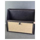 Vtg Wicker Style Desktop Organizer