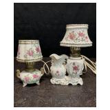 2 VINTAGE JAPANESE PORCELAIN TABLE LAMP NIGHT