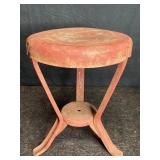 VINTAGE RED METAL MILKING STOOL