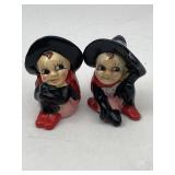 VINTAGE LADYBUG WITCHES SALT & PEPPER SHAKERS
