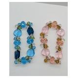 CRYSTAL MULTICOLOR FACETED BEADED CHARM BRACELETS