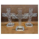 3 Galway Crystal Celtic Crosses