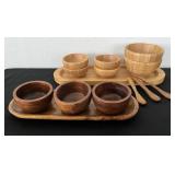 Pampered Chef Wood Dip Bowls & Trays Spoons