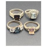 FOUR 925 SILVER RINGS