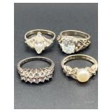 FOUR 925 SILVER RINGS