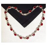 56.1 Grams Sterling & Red Jasper 17.5'  Necklace