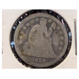 1859 Seated Dime, No Arrows