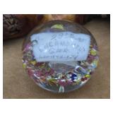 Vtg. Art Glass Paperweight Louisville KY