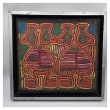 Vintage 17" x 18" Framed Mola