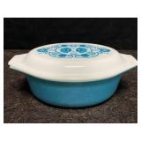 PYREX BLUE HORIZON COVERED CASSEROLE 1 1/2 QT.