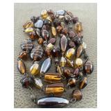 Glass Art Beads Amber Tone Czech & Murano Style