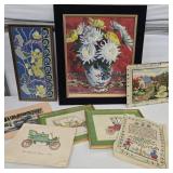 Art, Painting on Canvas, & Needlepoint Lot