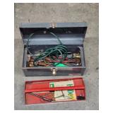 Vtg Metal Tool Box W Tools