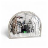 Arched Window Pane Mirror, Metal Frame