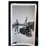 WWII Photo w/ 2 MP Soldiers &  Military Harley