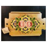 Vtg Hand Painted Russian Tray Cheese Board
