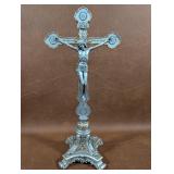 Standing Crucifix with Pewter Finish and Gold
