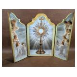 Monstrance with Angels Adoring Triptych Plaque