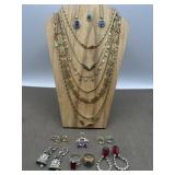 Gold Tone Fashion Jewelry & Some Signed