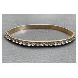 VTG Bangle Bracelet w/ Rhinestones Odd Shape