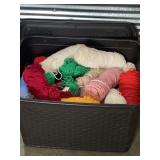 YARN PLASTIC TOTE FULL