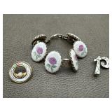 Porcelain Painted Panel Bracelet,  Guillochï¿½