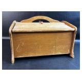 VTG Wood Sewing Box Shows Wear-Needs Refinished
