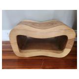 Solid Wood Wave Bench Walnut?