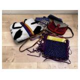 Group of Purses in Woven Basket