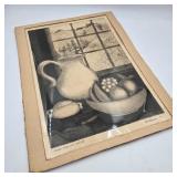 Signed 1958 Neal Rosenfeld Winter Scene Still Life