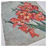 21" x 26" Signed Floral Painting on Canvas