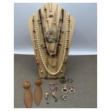 Faux Pearls & Amber Color Costume Jewelry
