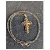 Sterling Silver Cross Pendant & Chain Necklace