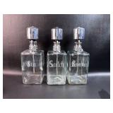 Trio of MCM Glass Liquor Dispensers