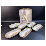 Hand Painted Nippon Corn Platter w/ 6 Corn Dishes
