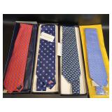 4 New Silk Turtle Neckties Eximious, Vineyard
